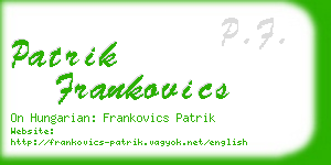 patrik frankovics business card